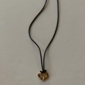 Heidi Klum Sterling & 18K Clad Clover Necklace/20" Black Cord/NEW!!!